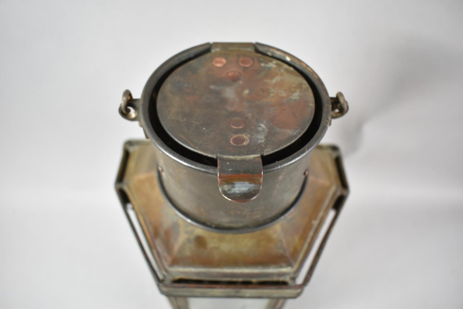 A Late 19th/Early 20th Century Glass Ships Lantern Stamped Bullpitt, Birmingham; with Angle Glazed - Image 2 of 4