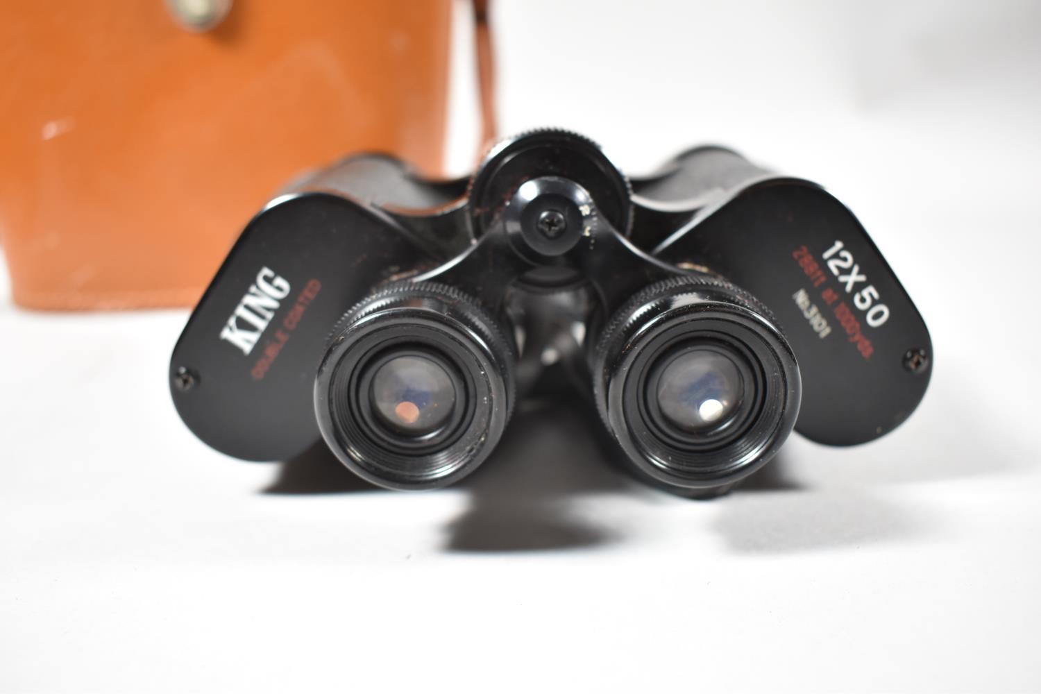 A Pair of Leather Cased King Binoculars, 12x50 - Image 2 of 2
