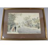 A Framed Watercolour Depicting Edwardian Welsh Street, Signed David Evans, 46cm Wide