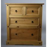 A Far Eastern Softwood Bedroom Chest of Two Short and Two Long Drawers, 92cm wide