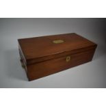 A Late 19th Century Mahogany Writing Slope with Brass Carrying Handles and Side Secret Drawer, The