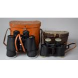 Two Pairs of Leather Cased Binoculars