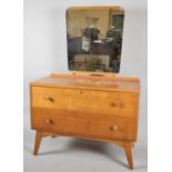 A 1970's Oak Two Drawer Dressing Chest, 92cm wide