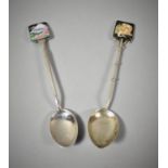 Two Japanese Enamelled Silver Spoons