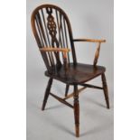 A Windsor Style Hooped Back Kitchen Armchair