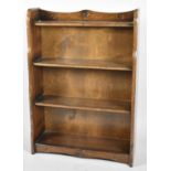 A Mid 20th Century Oak Four Shelf Galleried Open Waterfall Bookcase, 64cm wide