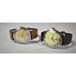 Two Vintage Wrist Watches, Helvetia and Goupilles Ancre with Leather Straps and Swiss Movements,