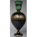 A Glazed Terracotta Vase with Gilt Decoration, 36cm high