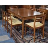 A G Plan Extending Rectangular Dining Table and Six Ladder Back Chairs