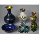 A Collection of Chinese Enamelled Vases, Napkin Rings and Bowl