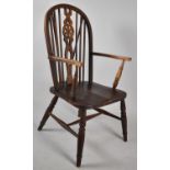 A Windsor Style Hooped Back Kitchen Armchair