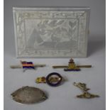 A Small Collection of Militaria to Include Trench Art Cigarette Case Decorated with Tanks, Tent
