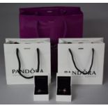 Two Boxed Pandora Charms with 3 Bags