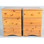 A Pair of Modern Three Drawer Pine Bedside Chests, 47cm Wide