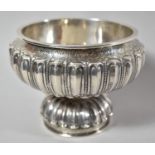 A Good Quality Tibetan Silver Butter Lamp with Reeded Panelling and Etched Decoration, 474g, 10cm