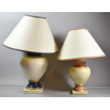 Two Ceramic Vase Shaped Table Lamps and Shades, Tallest 63cm high