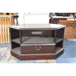 A Mahogany TV Stand with Centre Base Drawer, 94cm Wide