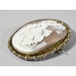 A 19th Century White Metal Framed Carved Shell Cameo Brooch Depicting the Descent from the Cross