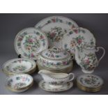 An Aynsley Pembroke Pattern Part Dinner Set to comprise Oval Serving Dish, Gravy Boat on Stand,