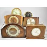 A Collection of Six Vintage Mantle Clocks, All In Need of Attention