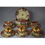 A Japanese Red and Gilt Part Teaset to Comprise Teapot, Cups, Saucers etc