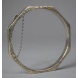 A Vintage Silver Octagonal Bangle with Engraved Decoration