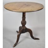 A 19th Century Snaptop Tripod Table in Oak, 68cm Diameter