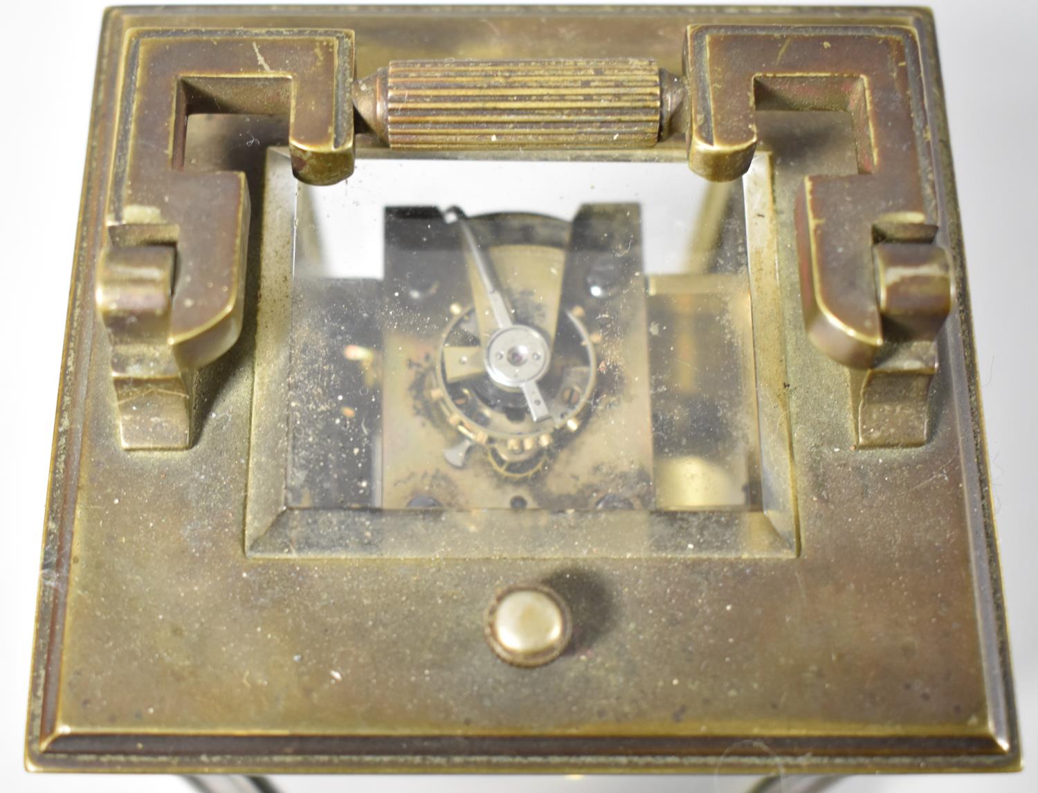 A Late 19th Century French Brass Carriage Clock with Repeater Movement, Repeater Button Working - Image 2 of 2