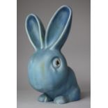 A Large Sylvac Style Rabbit Ornament, Ear Glued, One Glass Eye Missing and Base Filled, 30cm high