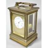 A Late 19th Century French Brass Carriage Clock with Repeater Movement, Repeater Button Working