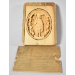 A 19th Century Greek Orthodox Carved Wooden Oval Icon in Case with Sliding Cover, 7.75cm high