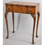 A Mid 20th Century Serpentine Fronted Walnut Side Table with Single Drawer and Extended Cabriole