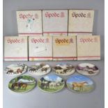 A Set of Seven Spode Horse Plates