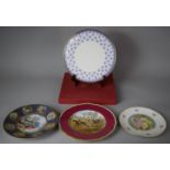A Collection Various Decorated Plate to include Boxed Spode Fleur De Lys Pattern Cake Plate Etc