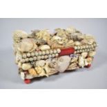 A Novelty Work Box Covered with Various Seashells, 20cm wide