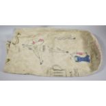 A Sailors Canvas Kit Bag with Printed Decoration and Inscribed J Williams, 62cm Long