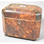 A Regency Tortoiseshell Tea Caddy with Silver Escutcheon Monogrammed J H W to Hinged Lid Giving