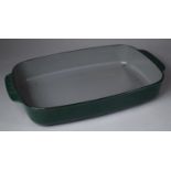 A Green Enamelled Cast Iron Roasting Pan by AGA, 43cm wide