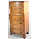 A Small Mid 20th Century Bow Fronted Chest on Chest, Bracket Feet, 55cm wide
