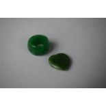A Jade Ring and Heart Shaped Pendant, Ring Size O