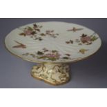 A Royal Worcester Comport Decorated with Butterflies and Flowers, 22cm Diameter
