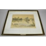 A Framed Dennis Flanders Print, Sergeants Mess, The Royal Military Academy Sandhurst, Signed by