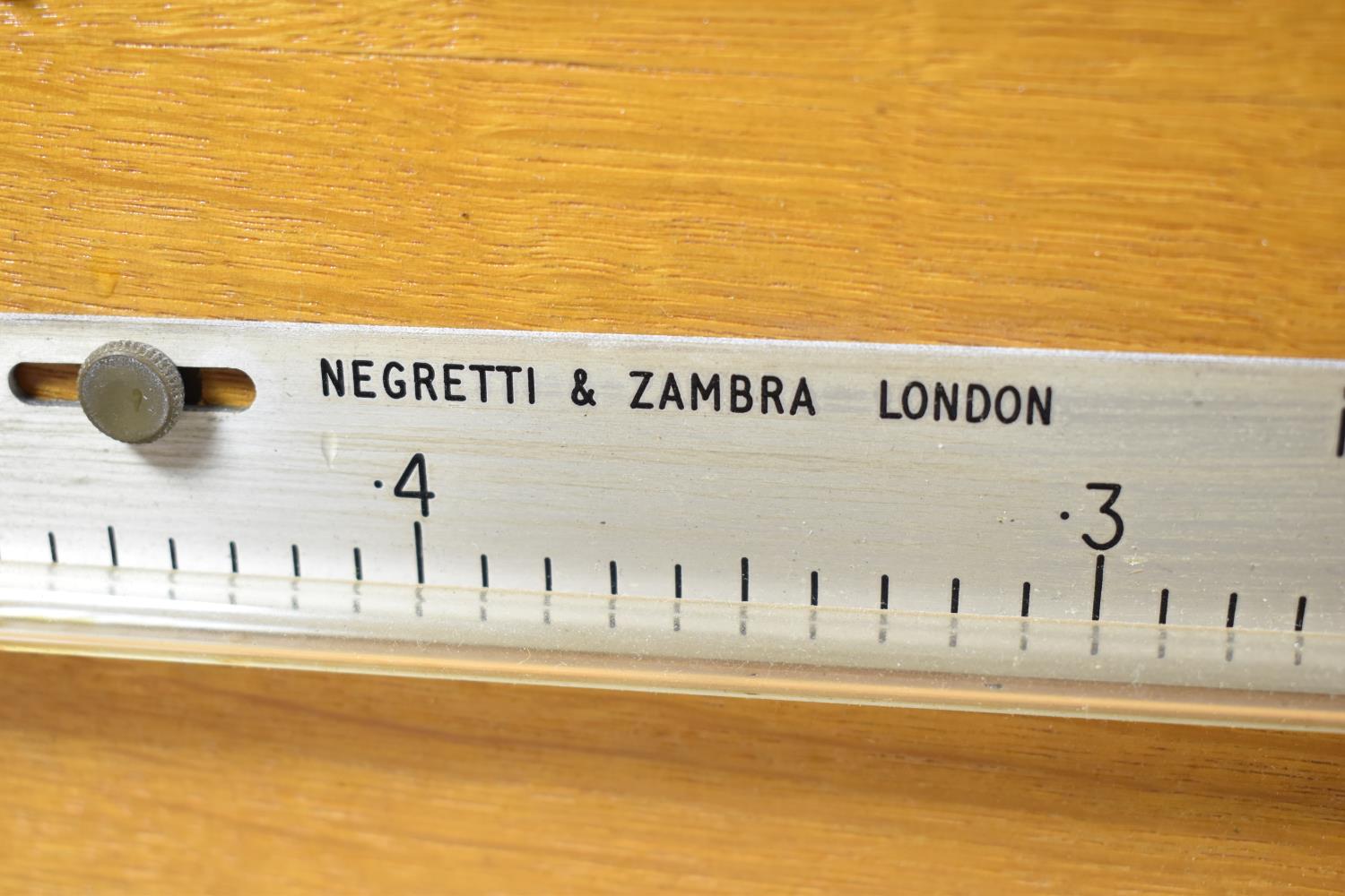 A Negretti and Zambra Spirit Level Gauge in Wooden Case, 56cm Wide - Image 4 of 5