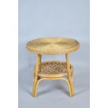 A Circular Bamboo Two Tier Table, 56cm Diameter