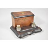 A Late 19th/Early 20th Century Desktop Inkstand, Having Stationery Box with Hinged Lid, Two