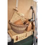 A Collection of Various Wicker Baskets, Wine Bottle Carriers etc