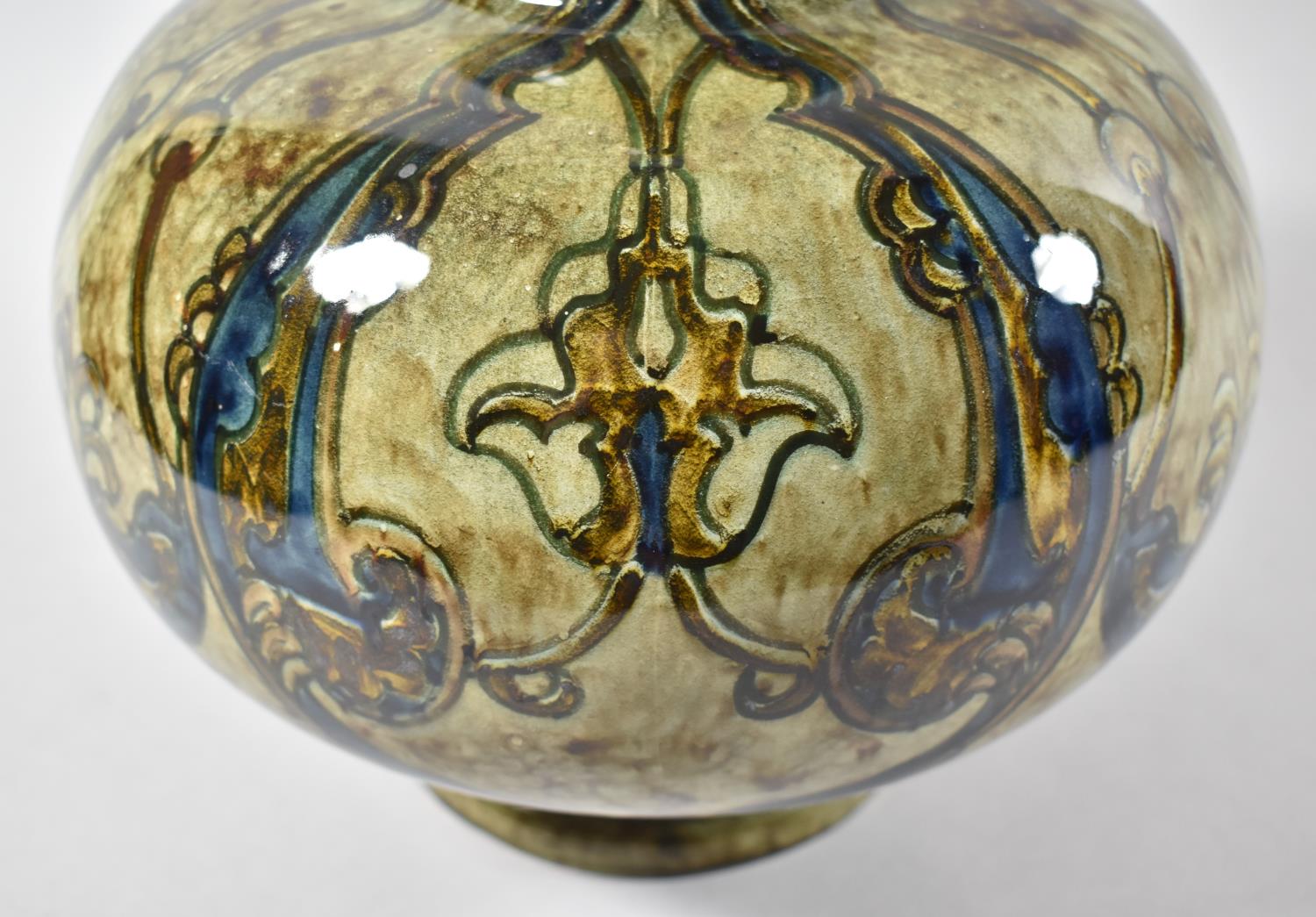 A Rozenburg Den Haag Dutch Earthenware Glazed Vase of Globular Form with Tapering Neck Painted in - Image 3 of 3
