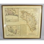 A Framed Print of Minorca in 1781, 58cm Wide