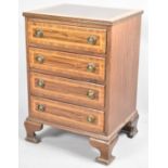 A Small Crossbanded and Inlaid Reproduction Four Drawer Chest on Bracket Feet, 45cm wide and 63cm