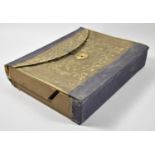 A Late 19th/Early 20th Century Cardboard Writing Slope Having Tooled Fabric Cover, 26cm wide